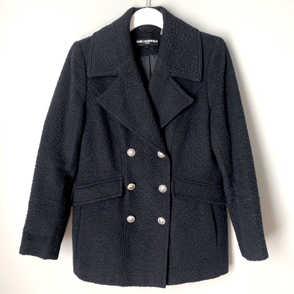 Karl Lagerfeld Paris size S double breasted coat - Picture 2 of 13